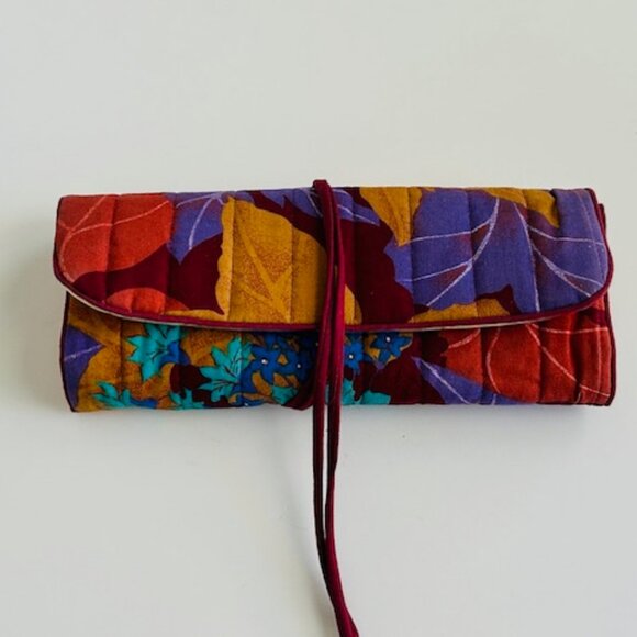 Vintage '60s Floral Cosmetic Makeup Jewelry Pouch - Picture 1 of 4
